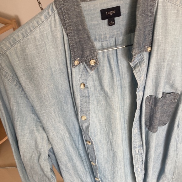 Jcrew Chambray Shirt. Worn well. Size Large. - Picture 2 of 3